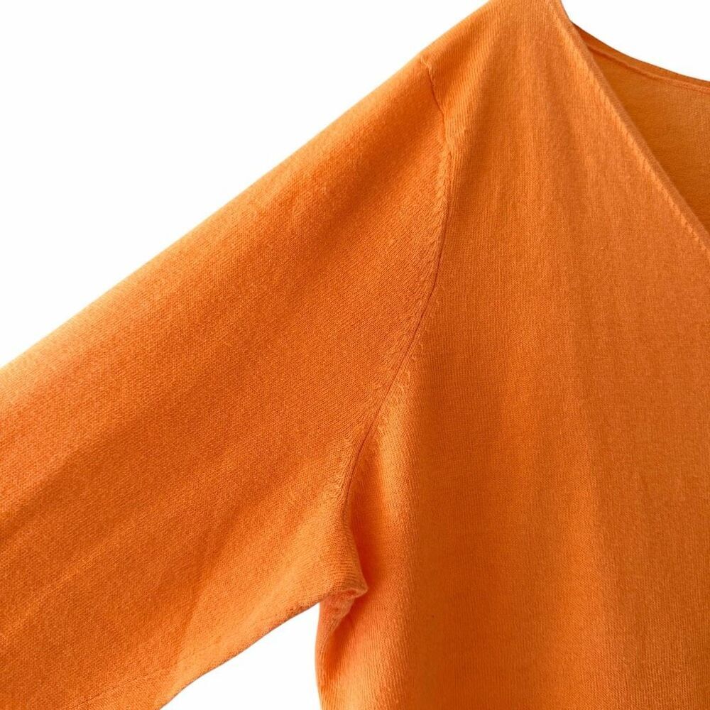 Eileen Fisher Orange Gild the Lily Cotton Lightweight Italian Yarn Long Sleeves - Picture 5 of 13